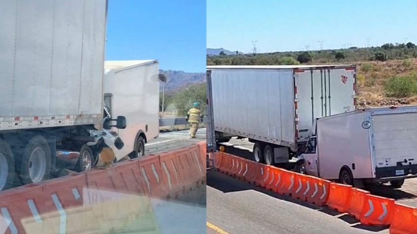 Muere conductor tras estrellarse contra caja de tráiler en Guaymas; quedó prensado