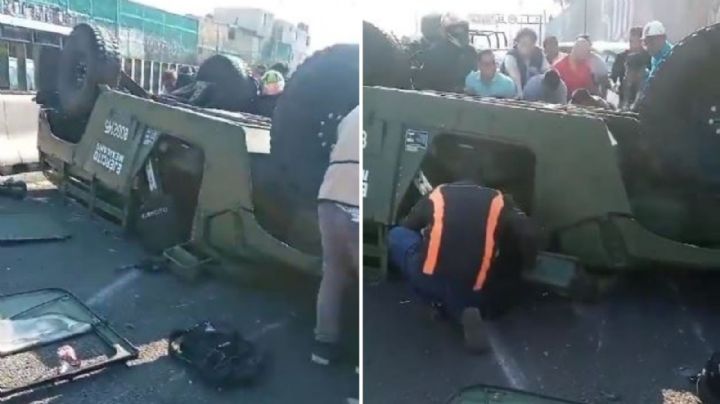 Vuelca vehículo de la Sedena en carretera México-Pachuca; un militar perdió la vida