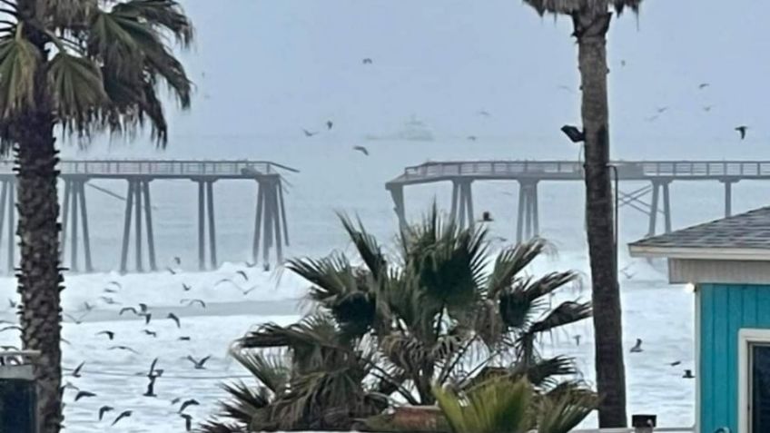 Colapsa muelle en Playas de Rosarito debido a la falta de mantenimiento y fuertes olas