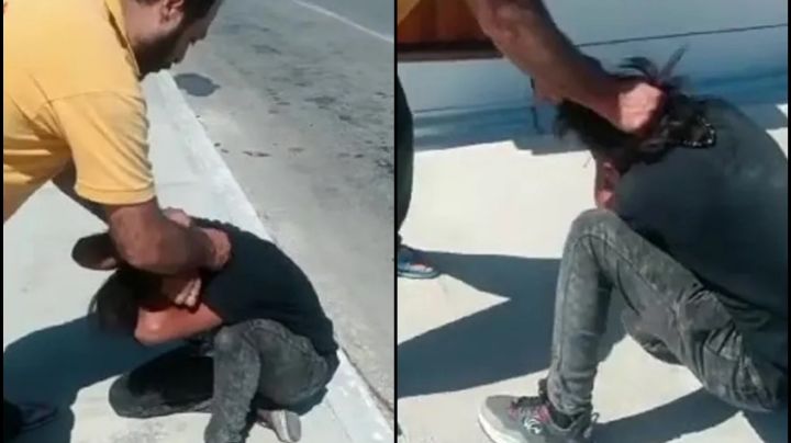 Campeche: Sujeto es sorprendido al robar un auto; le dan tremenda golpiza y pide perdón