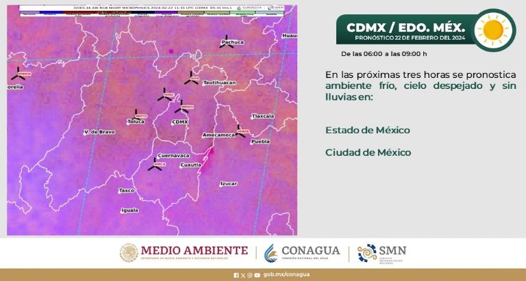 Clima en CDMX hoy 22 de febrero