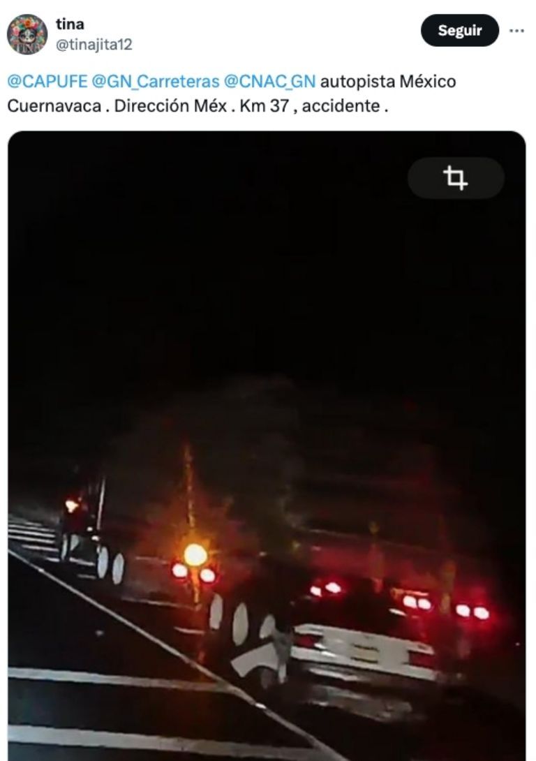 Accidente vehicular en Autopista México-Cuernavaca provoca avance lento