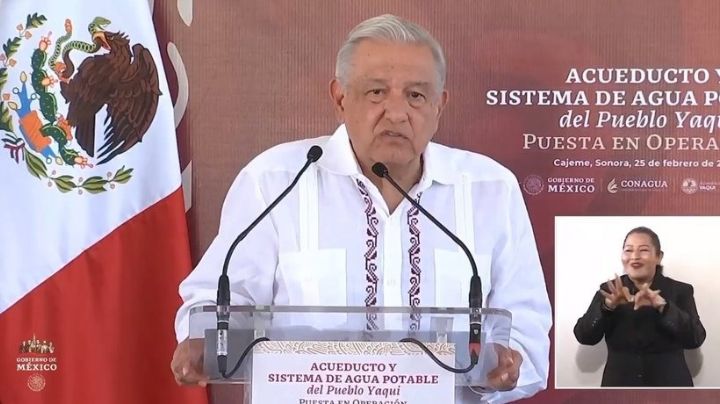 AMLO atestigua puesta en marcha del Acueducto Yaqui; abastecerá 50 comunidades
