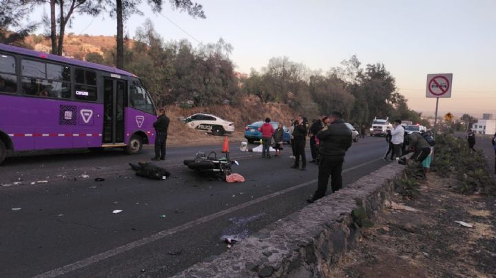 VIDEO: Policía en motocicleta atropella a abuelita en la México-Oaxtepec; ambos mueren