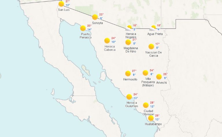 Clima para HOY en Sonora, 29 de febrero