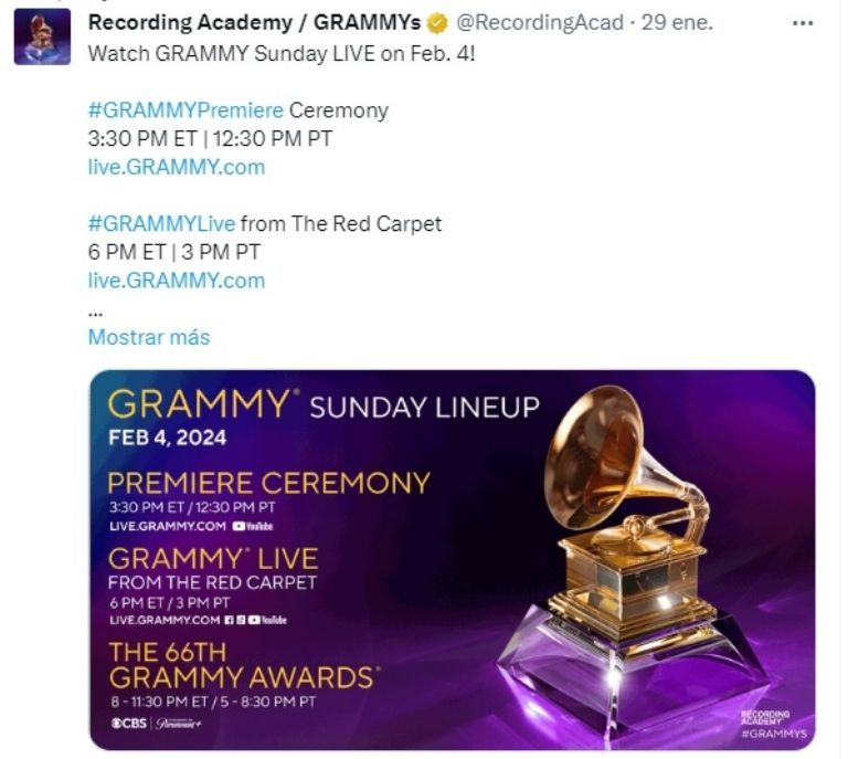 Mira a los ganadores en tiempo real de los Premios Grammy 2024 ¿Quién se llevará la noche? 