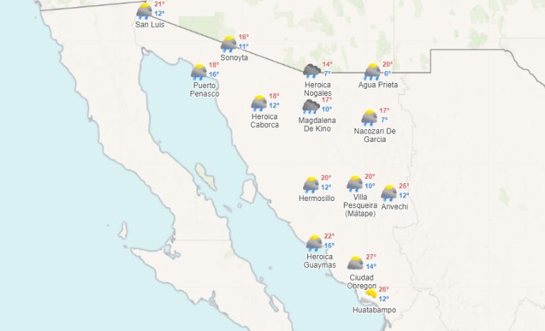 Clima en Sonora para hoy, martes 6 de febrero 2024. Foto: Conagua