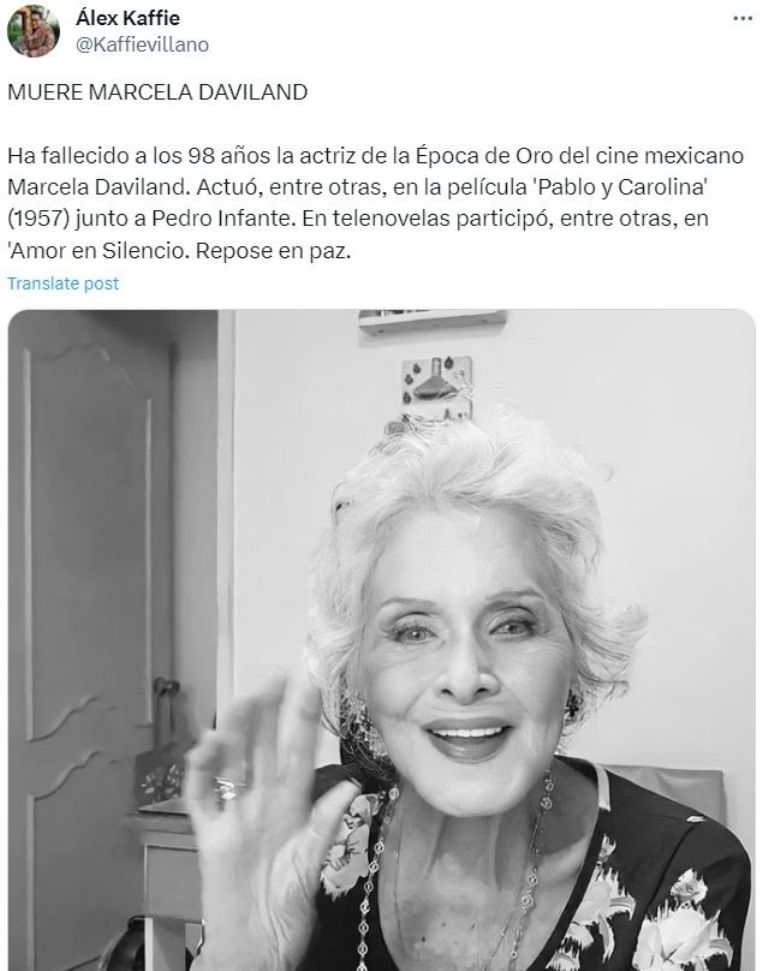 Confirman muerte de actriz de Televisa