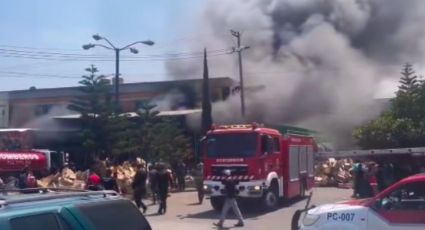 VIDEO: Devastador incendio arrasa la Central de Abastos de Tultitlán y genera pérdidas