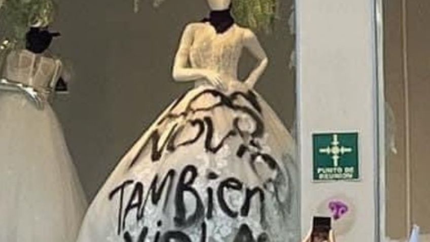 Diseñadora aclara polémica sobre vestidos de novia pintados durante protesta feminista