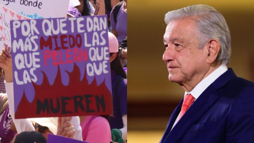 Tras marcha del 8M en CDMX, AMLO envía mensaje a manifestantes y feministas
