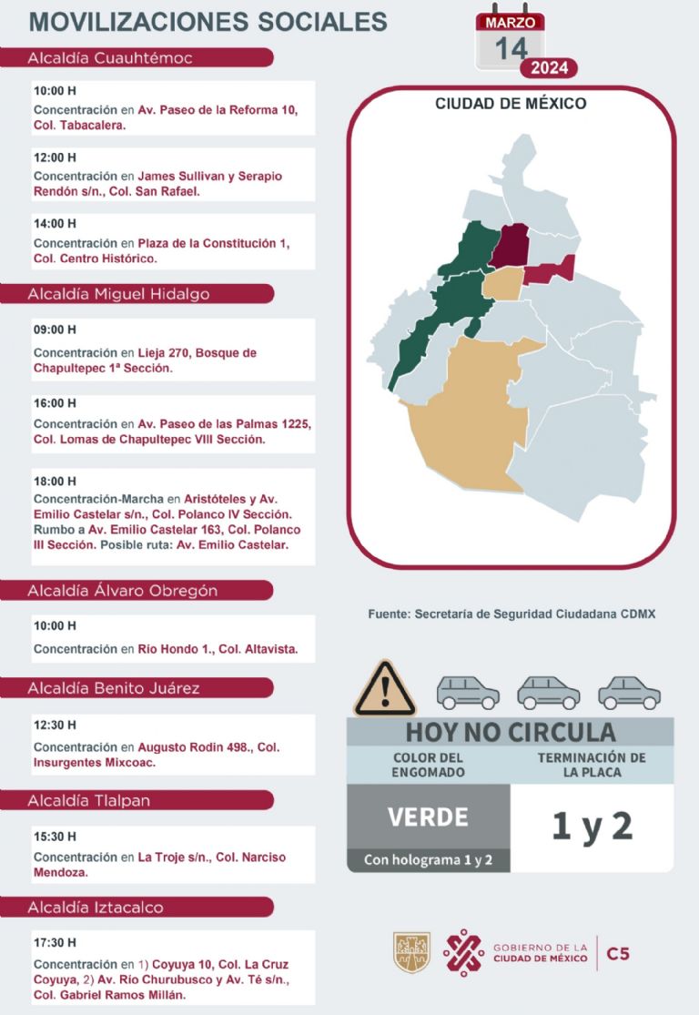 Tráfico en CDMX hoy 14 de marzo