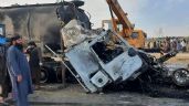 Foto ilustrativa de la nota titulada 21 muertos y 38 heridos en accidente en Afganistán; los autos quedaron carbonizados