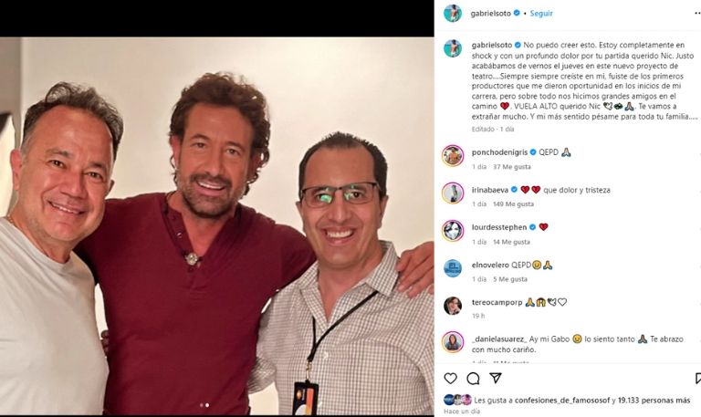 Gabriel Soto aparece devastado tras muerte de Nicandro Díaz