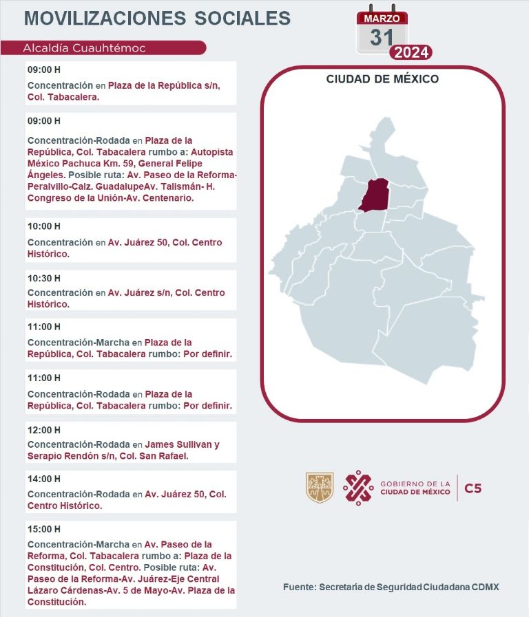 Tráfico en CDMX hoy 31 de marzo