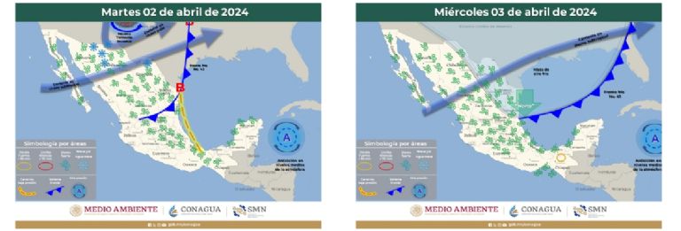 Pronóstico del clima para la semana. Foto: Conagua