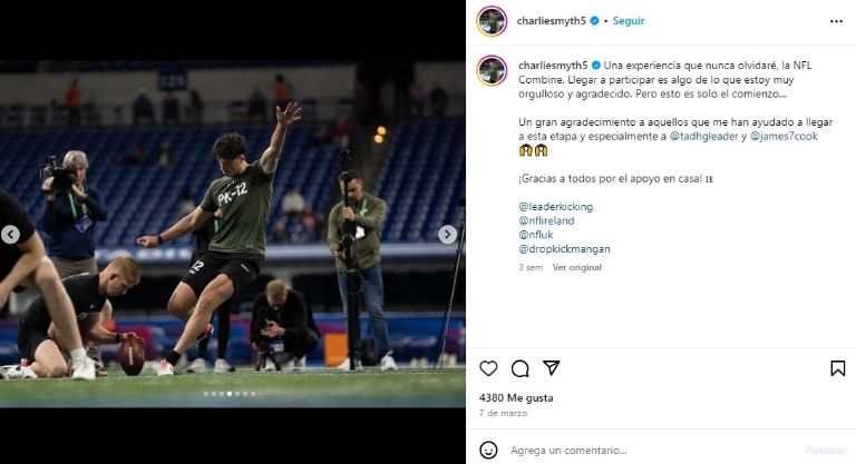 Exportero irlandés firma como pateador de los New Orleans Saints de la NFL