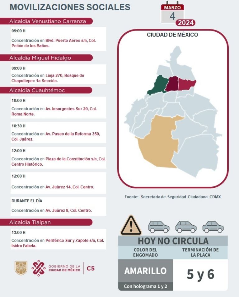 Tráfico en CDMX hoy 4 de marzo