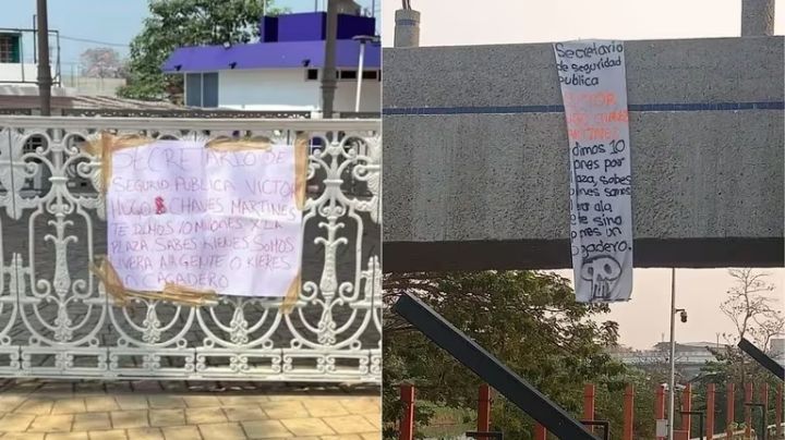 CJNG despliega narcomanta contra secretario de Seguridad de Tabasco; esto escribieron