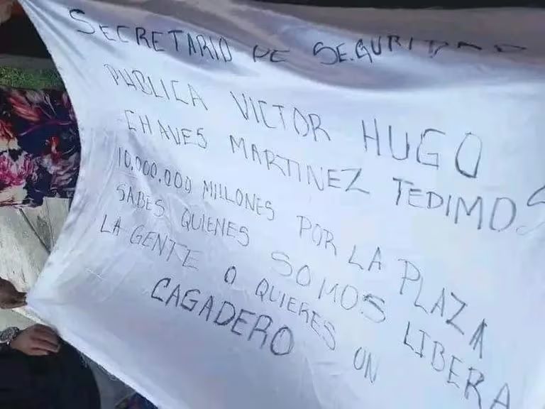 CJNG despliega narcomanta contra secretario de Seguridad de Tabasco: Rompen el pacto