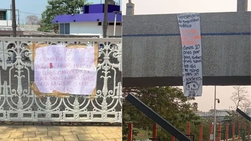 CJNG despliega narcomanta contra secretario de Seguridad de Tabasco; esto escribieron