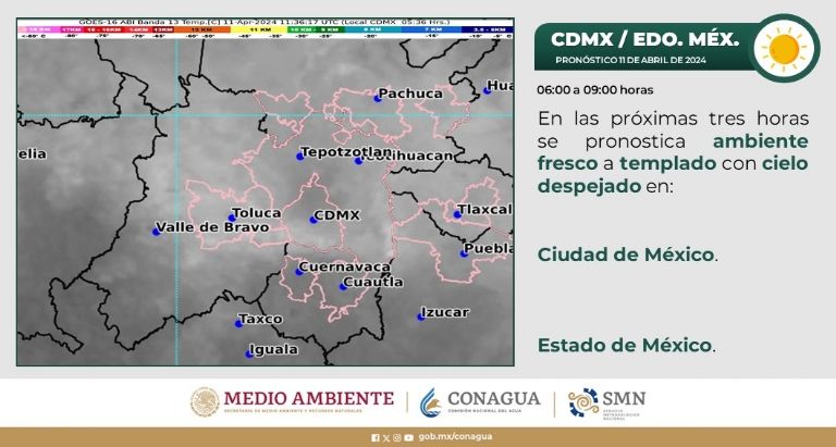 Clima en CDMX hoy 11 de abril