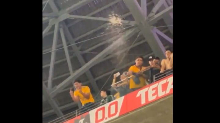 Asqueroso: Graban a aficionado de Tigres lanzando orina a seguidores de Monterrey