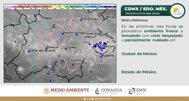 Clima en CDMX hoy 15 de abril