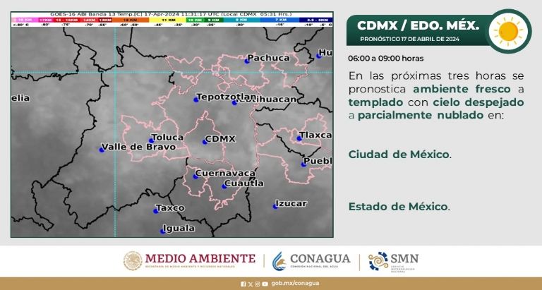 Clima en CDMX hoy 17 de abril