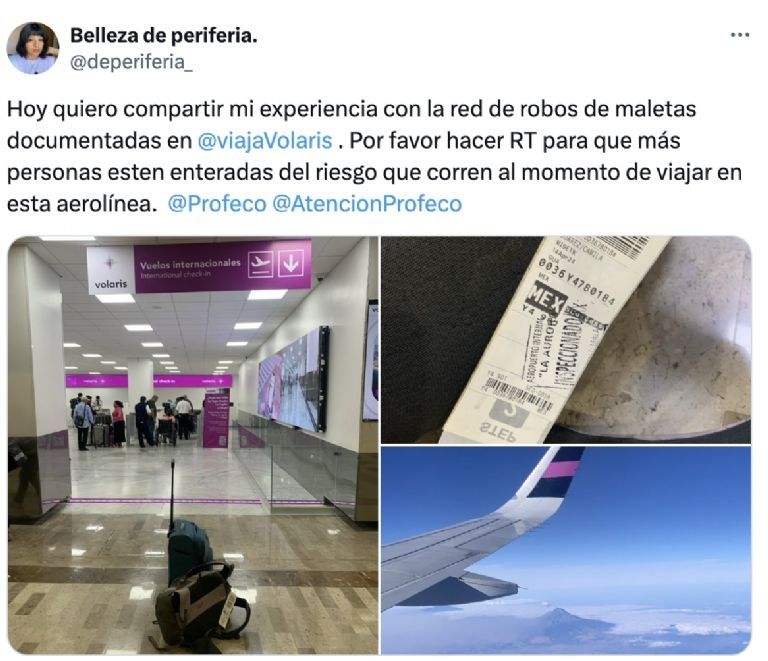Pasajera denuncia red de robos de maletas en Volaris: así opera la presunta red de delincuencia