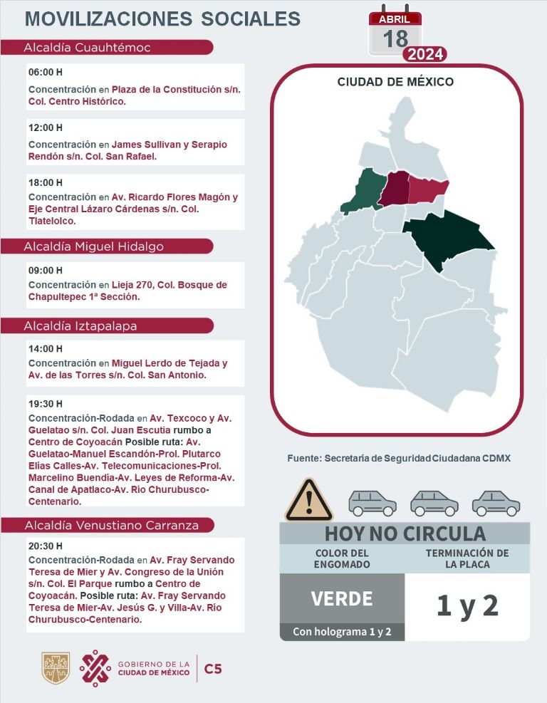 Tráfico en CDMX hoy 18 de abril