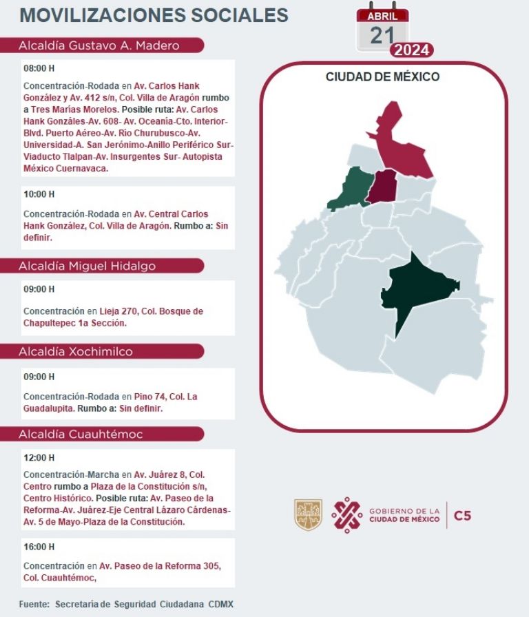 Tráfico en CDMX hoy 21 de abril