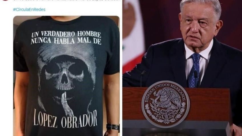 AMLO rompe el silencio sobre polémica playera de La Santa Muerte que lo apoya