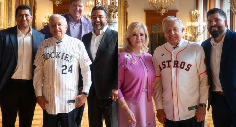 AMLO reune con directivos de las Grandes Ligas. Foto: Instagram