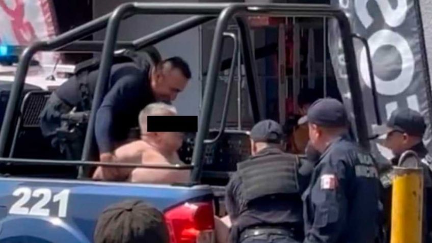VIDEO: Casi sin prendas, detienen al luchador Shocker en Oaxaca; causó daños en un hotel