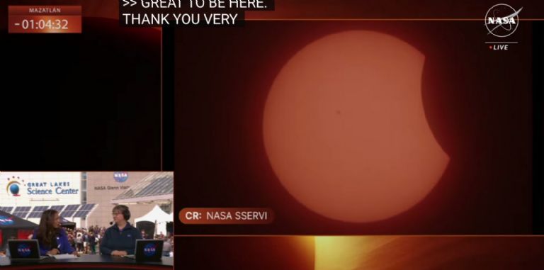 Eclipse parcial del 8 de abril del 2024. Foto: Twitter