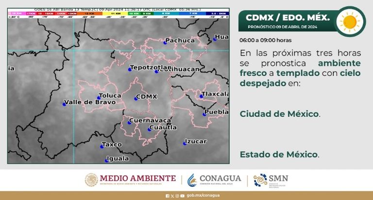 Clima en CDMX hoy 9 de abril