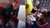Foto ilustrativa de la nota titulada Novak Djokovic es golpeado por una botella metálica mientras firmaba autógrafos