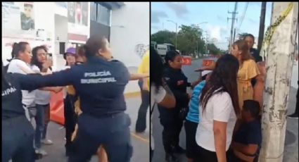 VIDEO: Oficial de la Policía es atada y golpeada tras riña con Madres Buscadoras en Cancún