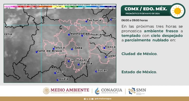 Clima en CDMX hoy 11 de mayo