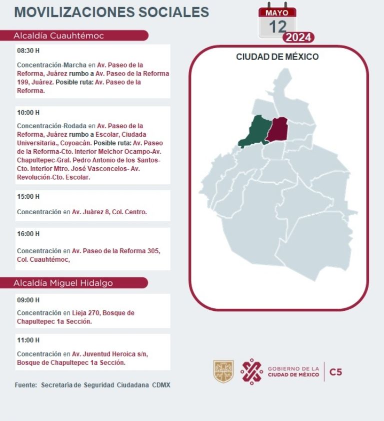 Tráfico en CDMX hoy 12 de mayo