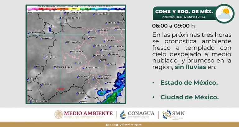 Clima en CDMX hoy 12 de mayo