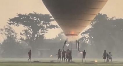 ¡Terrible accidente! Globo aerostático explota en el aire y causa graves heridas a unos jóvenes