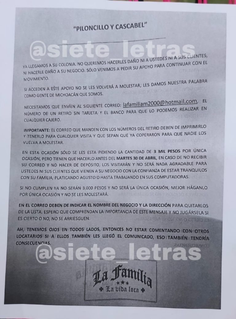 Comerciantes de CDMX denuncian extorsión por parte de presuntos miembros de la Familia Michoacana