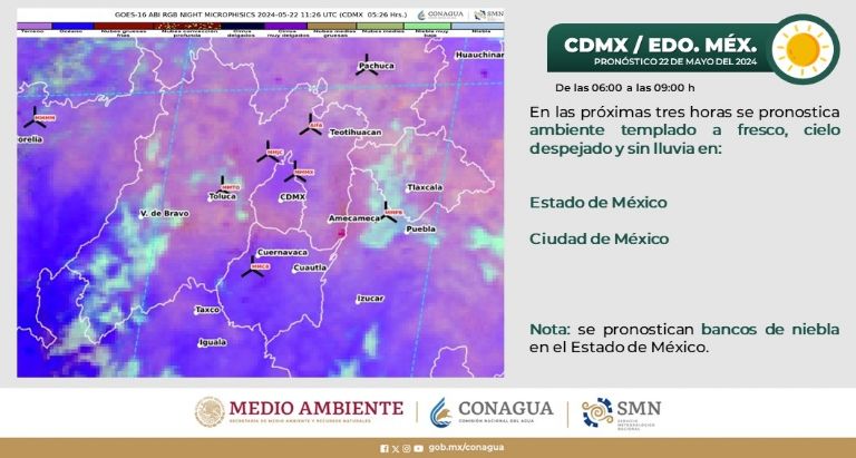Clima en CDMX hoy 22 de mayo