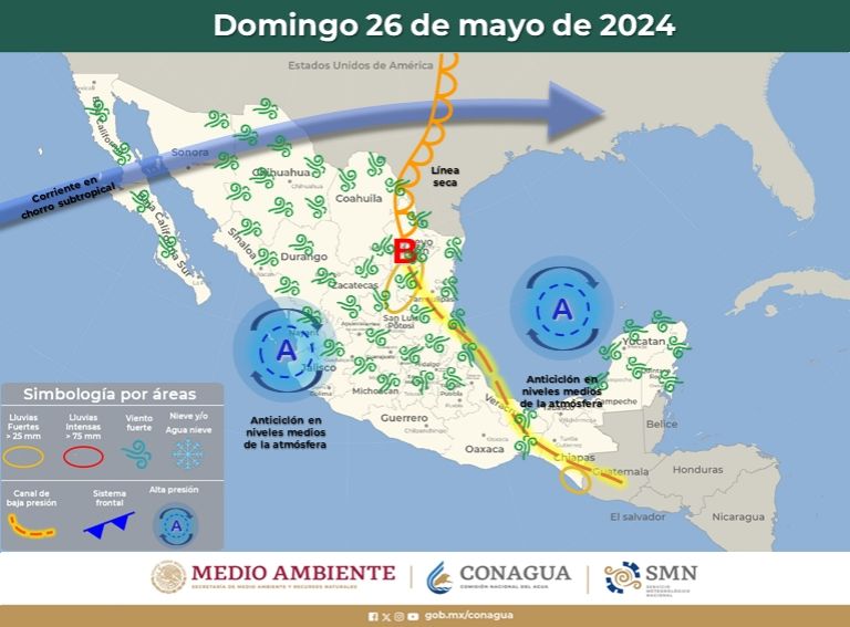 Clima para el fin de semana. Foto: Conagua
