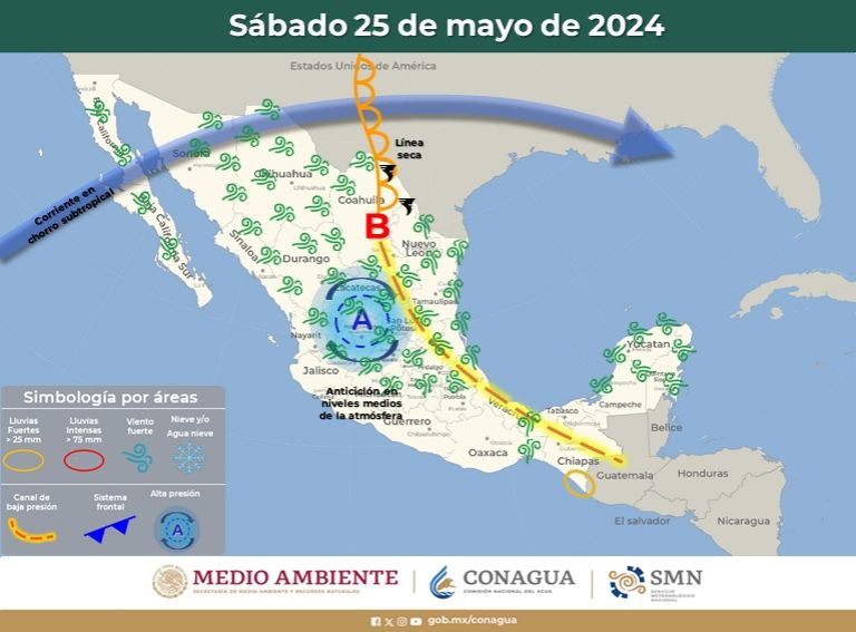 Clima para el fin de semana. Foto: Conagua