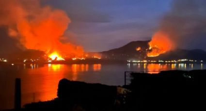 Incendio consume el paraje Velo de Novia en Valle de Bravo, Estado de México