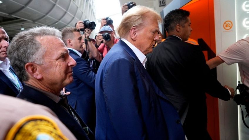 VIDEO capta el momento en el que 'Checo' Pérez ignora y rebasa a Donald Trump