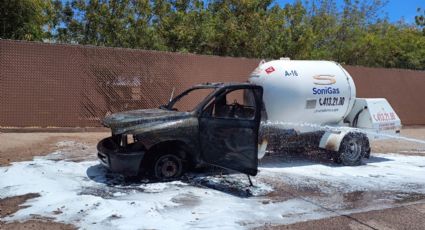 Sonora: Protección Civil controla incendio de pipa de gas en la carretera a Hornos